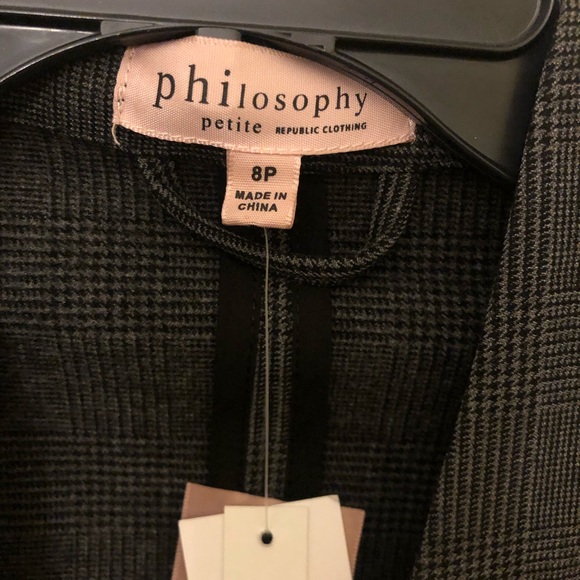 Philosophy Plaid Collarless Blazer (Petite) - Picture 13 of 16